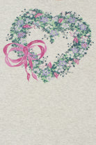 Vintage Floral Heart Wreath With Bow T-Shirt