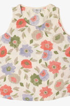 Vintage Linen Hot Cotton Floral Sleeveless Shirt (2000s)