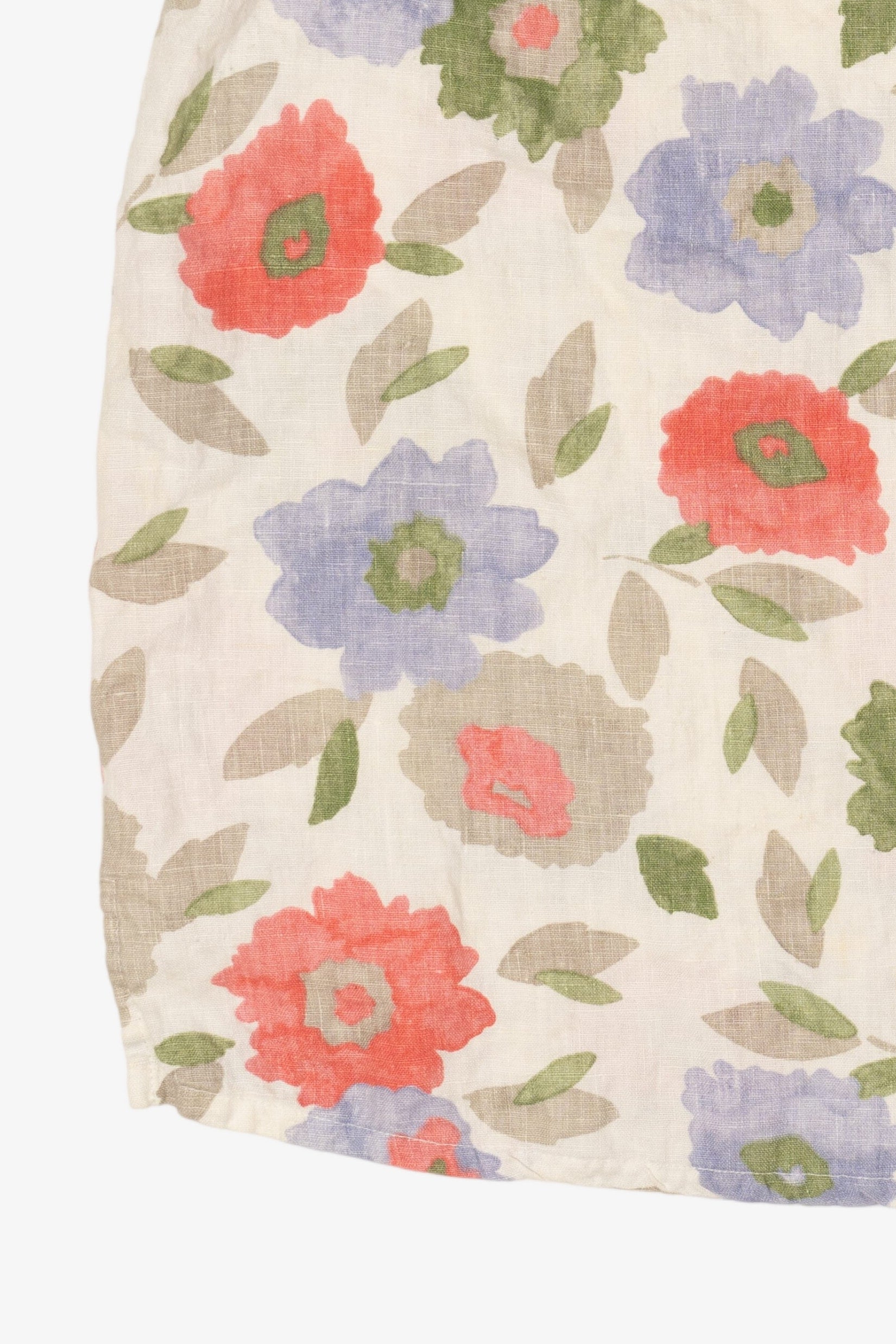 Vintage Linen Hot Cotton Floral Sleeveless Shirt (2000s)