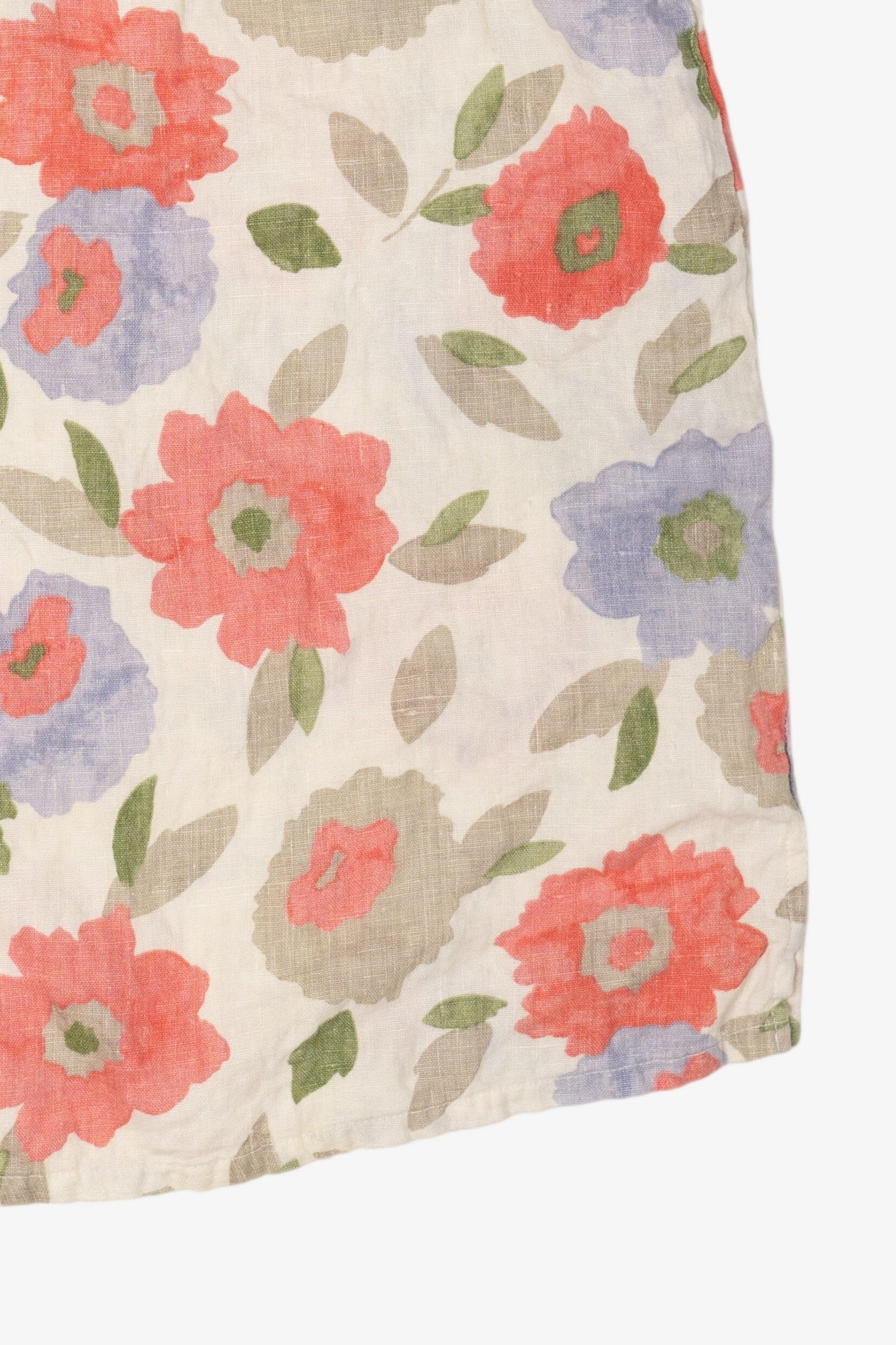 Vintage Linen Hot Cotton Floral Sleeveless Shirt (2000s)