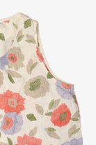 Vintage Linen Hot Cotton Floral Sleeveless Shirt (2000s)