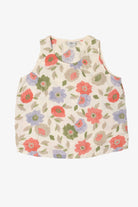 Vintage Linen Hot Cotton Floral Sleeveless Shirt (2000s)