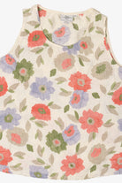 Vintage Linen Hot Cotton Floral Sleeveless Shirt (2000s)
