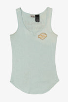 Aqua Harley Davidson Sleeveless Ribbed Tank Top (2010s)