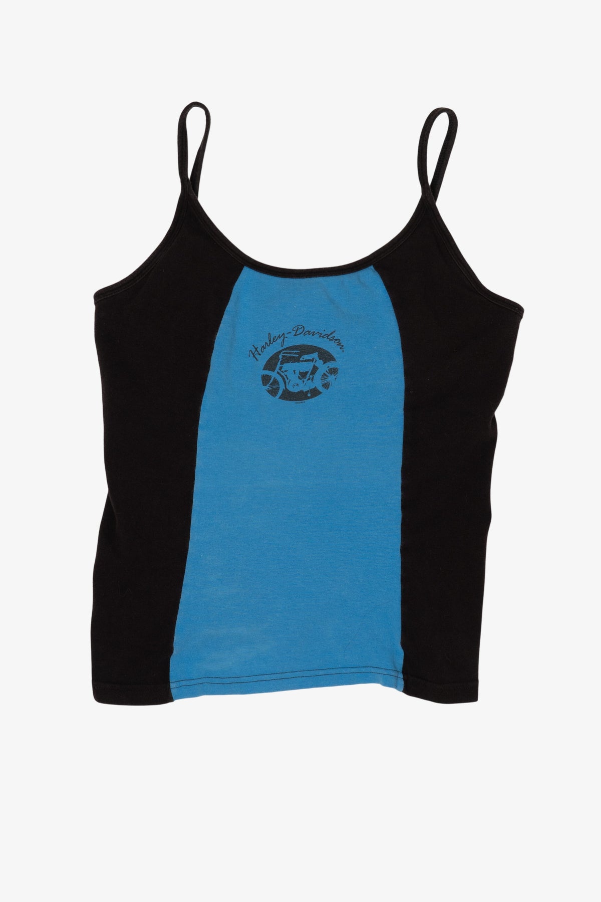 Vintage Y2k Black And Blue Harley Davidson Spaghetti Straps Top (2000s)
