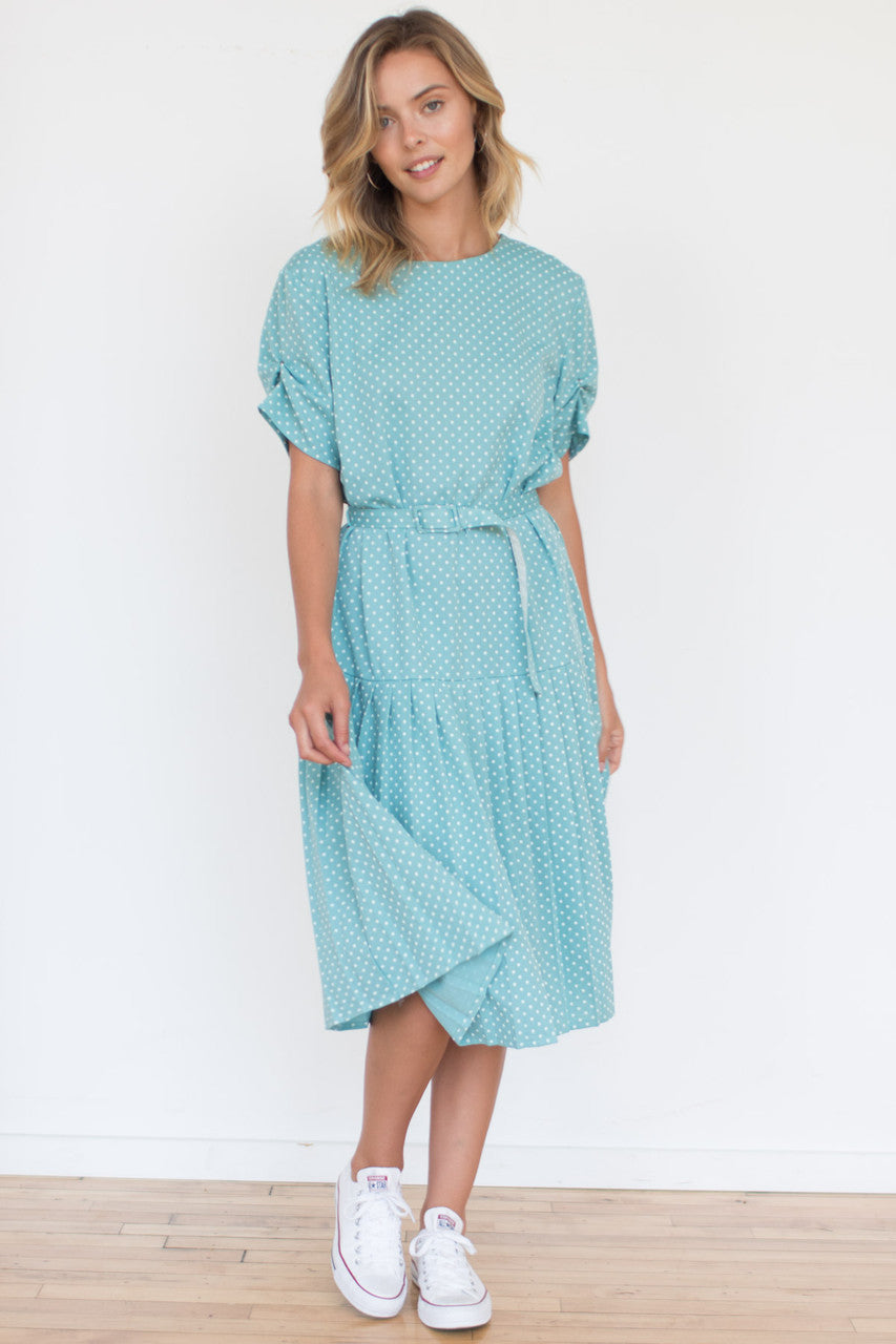 Teal Polka Dot Dress