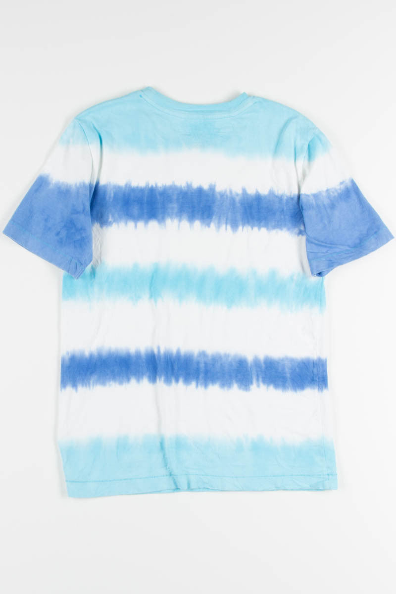 Blue Striped Tie Dye Tee