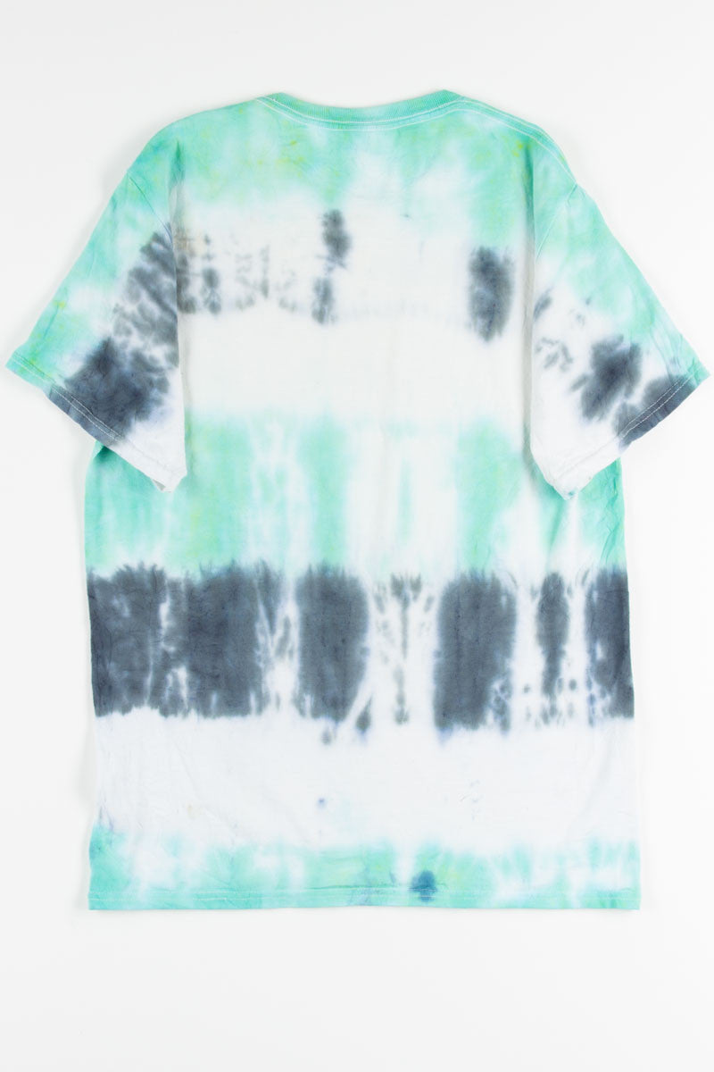 Black & Teal Weed Tie Dye Tee