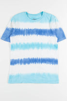 Blue Striped Tie Dye Tee