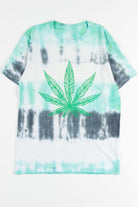 Black & Teal Weed Tie Dye Tee