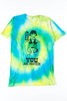 Blue & Green Blur Party Invitation Tie Dye Tee