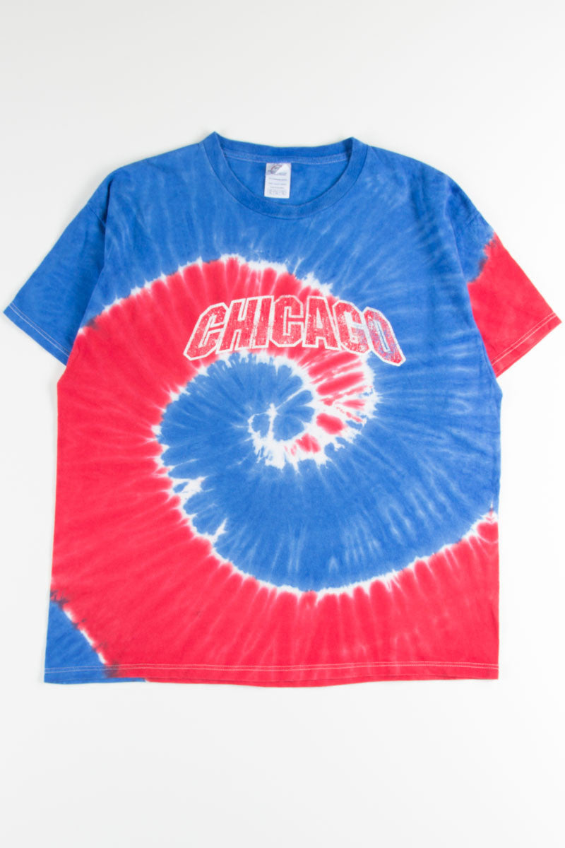 Chicago Red & Blue Swirl Tie Dye T-Shirt