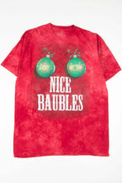 Nice Baubles Christmas Stonewashed Tie Dye T-Shirt