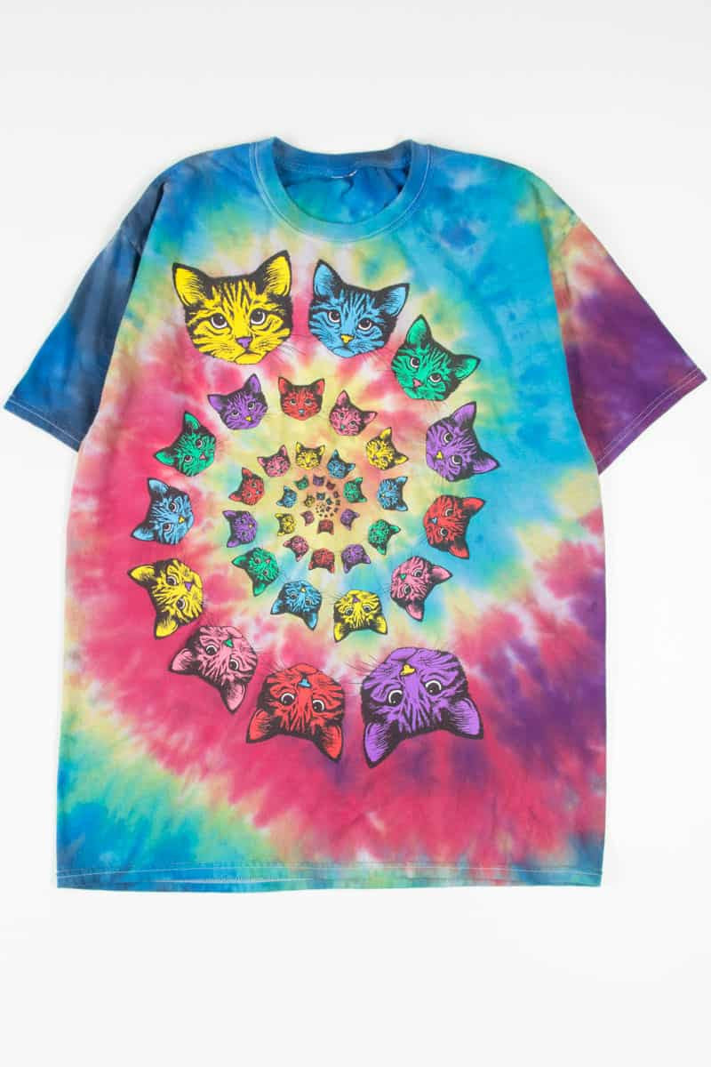 Psychedelic Kitties Tie Dye T-Shirt 1