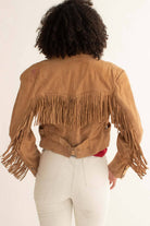 Tan Suede Fringe Leather Blazer