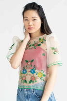 Hippie Floral Sheer Vintage Top