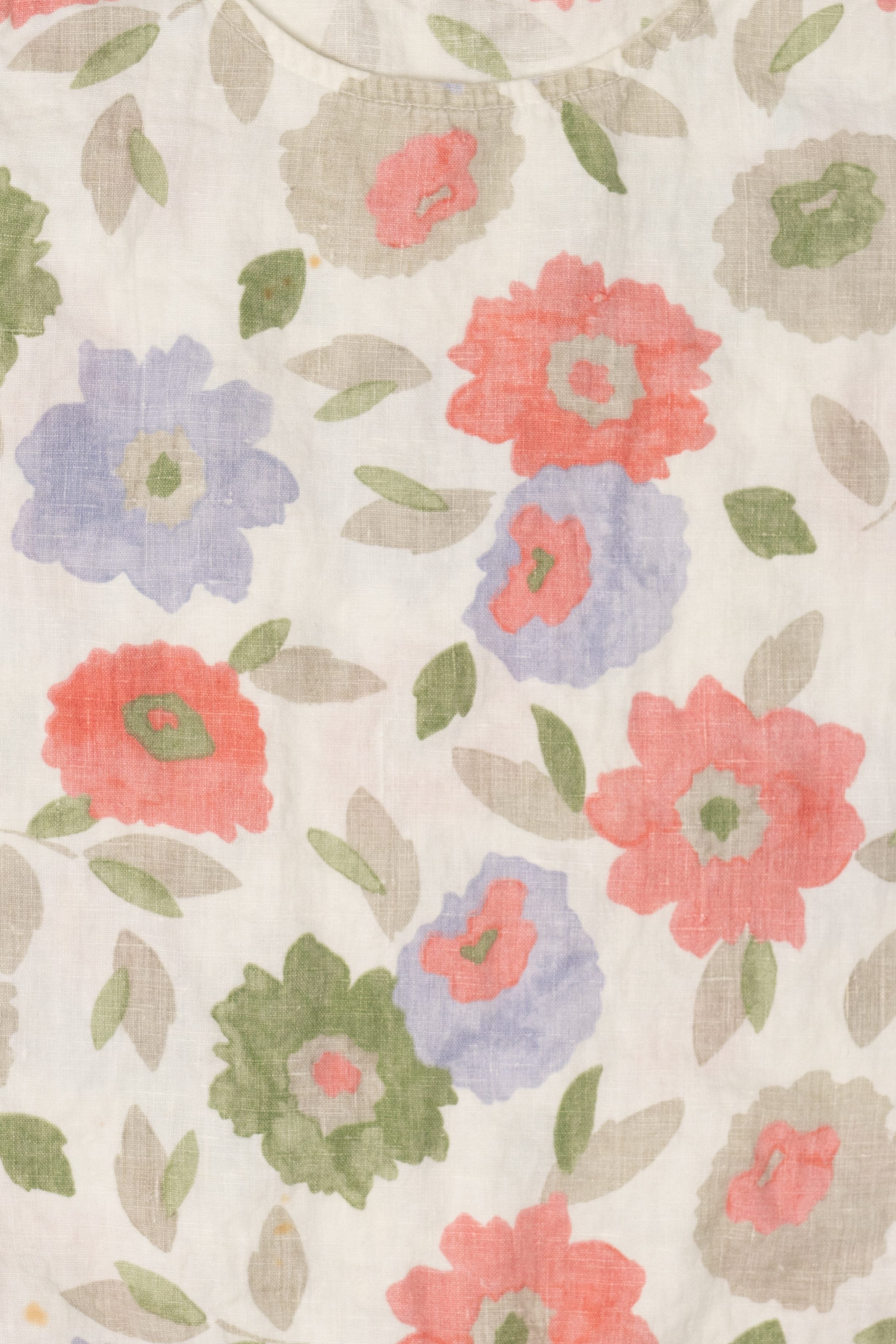 Vintage Linen Hot Cotton Floral Sleeveless Shirt (2000s)