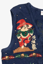 Vintage Bobbie Brooks Harvest Scarecrow Pumpkin Sweater Vest (1990s)