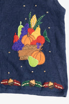 Vintage Bobbie Brooks Harvest Scarecrow Pumpkin Sweater Vest (1990s)