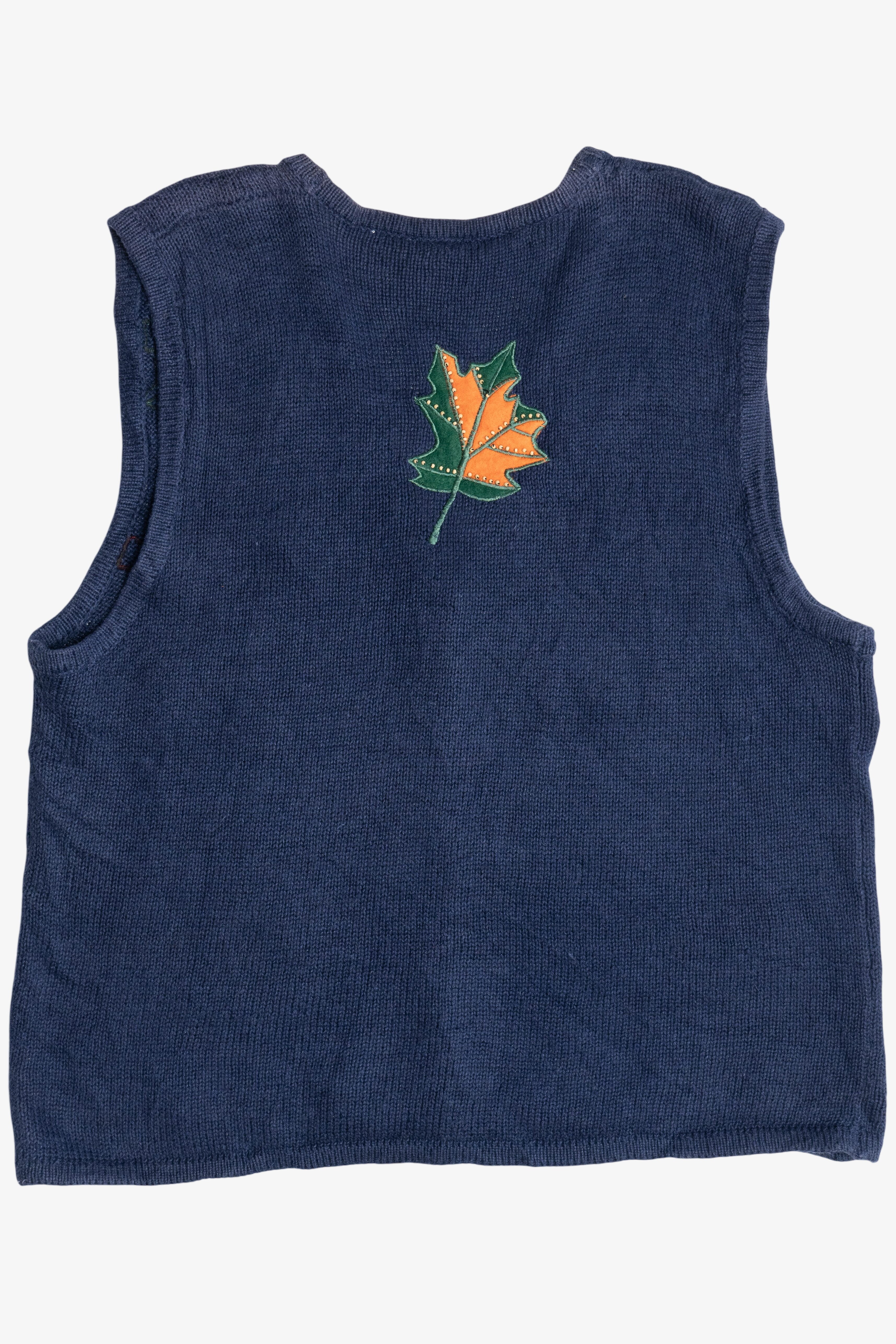 Vintage Bobbie Brooks Harvest Scarecrow Pumpkin Sweater Vest (1990s)