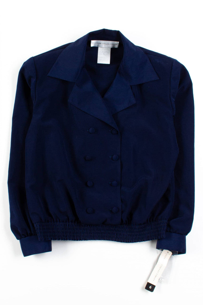 Vintage Navy Double Breasted Blouse