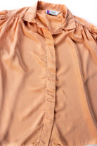 Vintage Peach Ruched Shoulder Blouse
