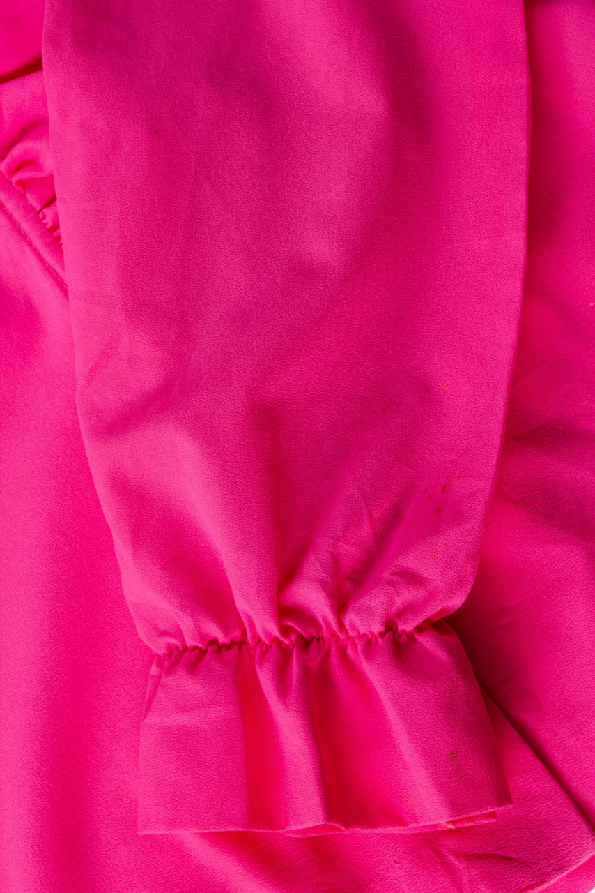 Vintage Pink Ruffled Blouse