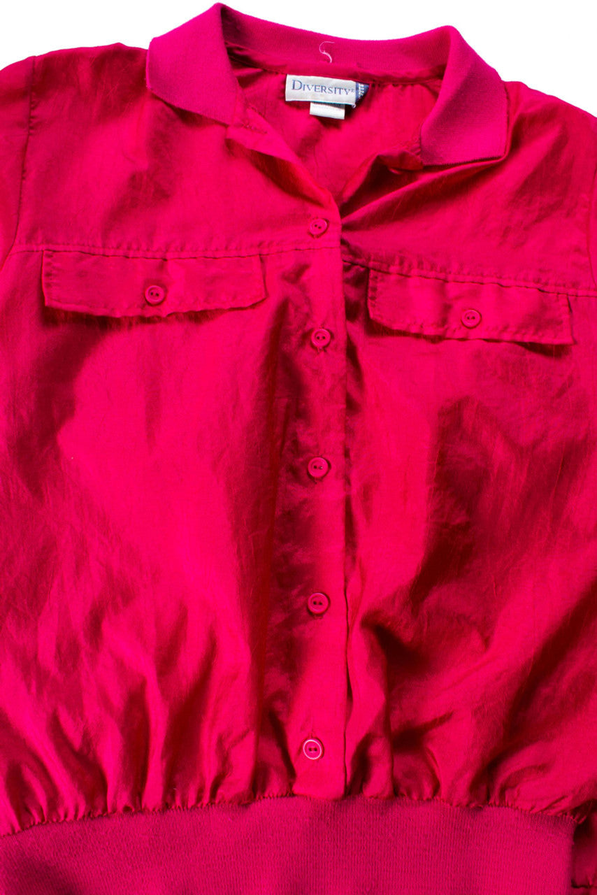 Vintage Button Up Windbreaker Blouse