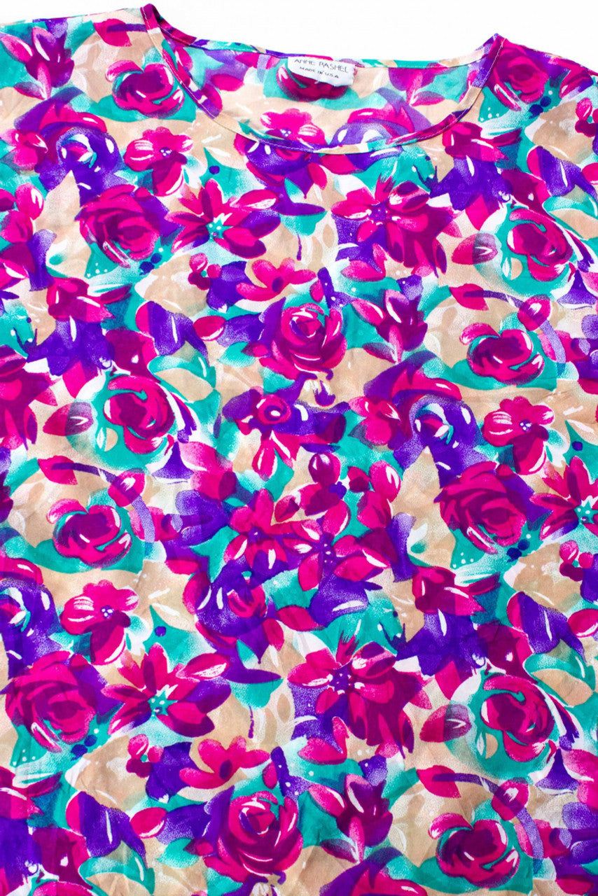 Boxy Floral Silk Top