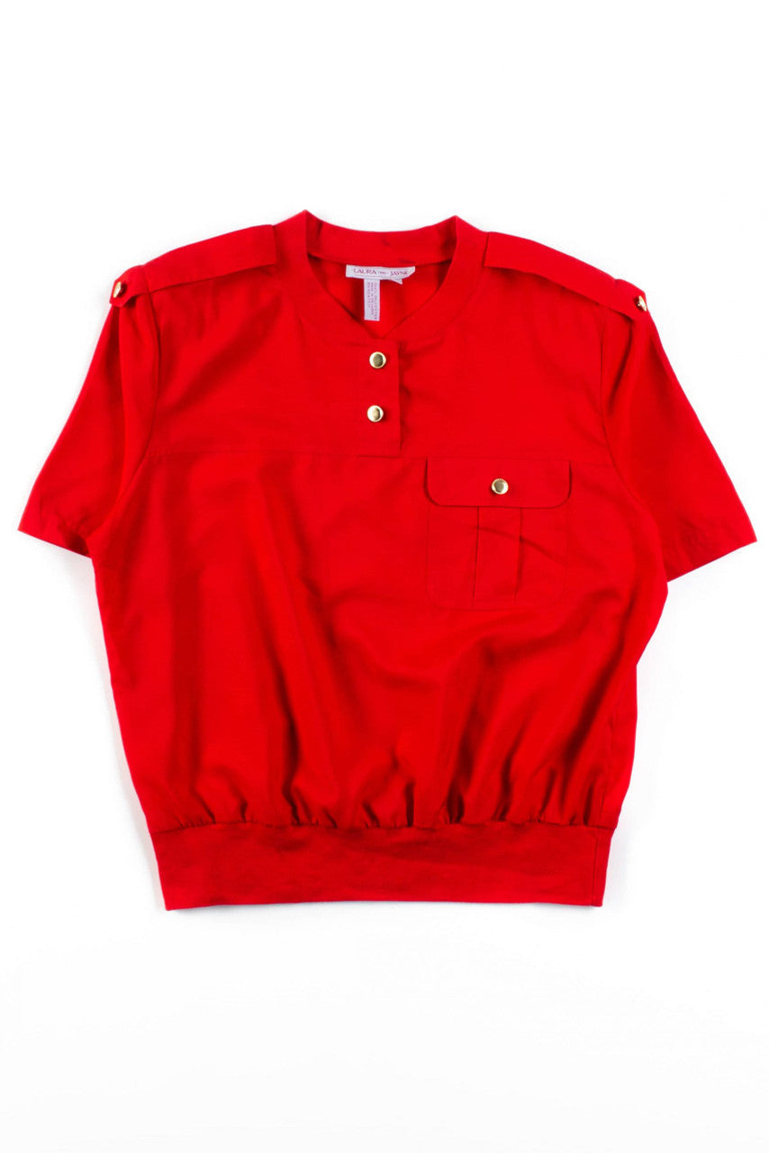 Vintage Red Polo Blouse