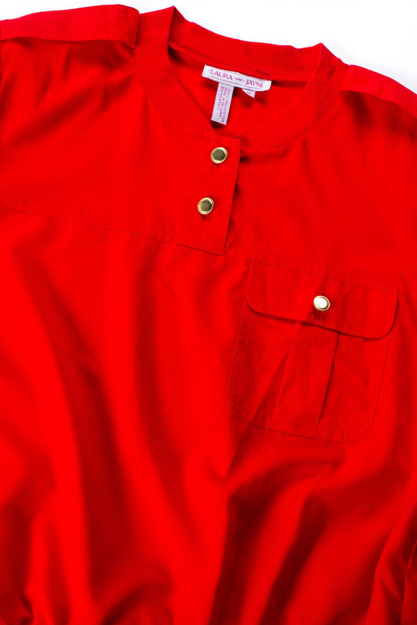 Vintage Red Polo Blouse