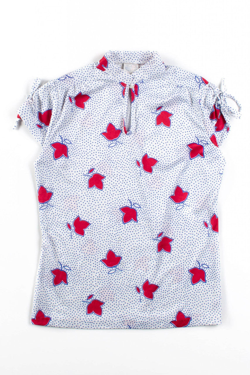 Vintage Land 'n' Sea Tie Sleeve Blouse