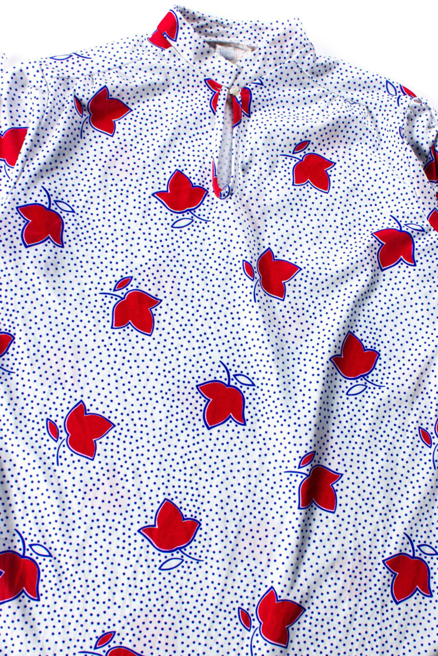 Vintage Land 'n' Sea Tie Sleeve Blouse