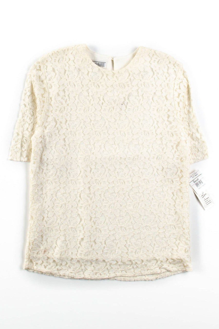 Vintage Floral Lace Layered Blouse