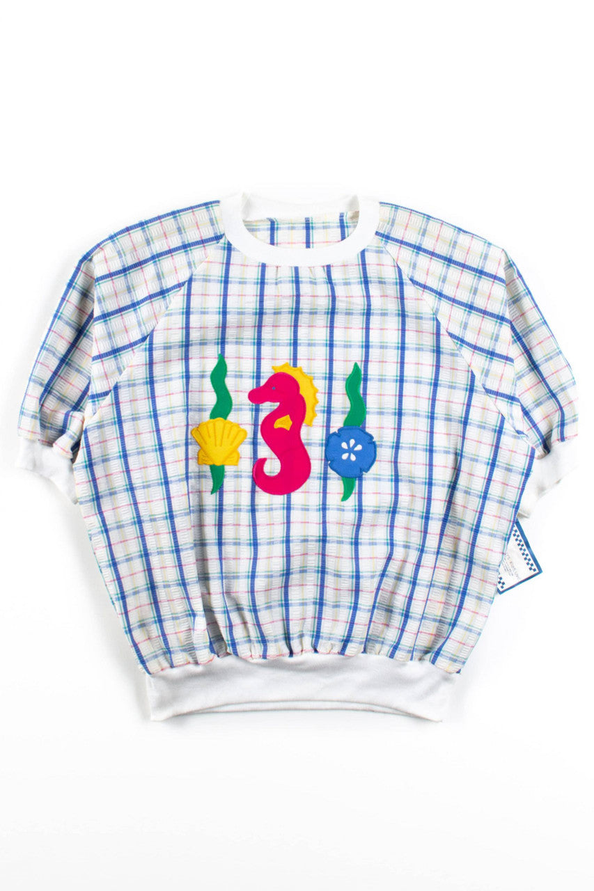 Vintage Plaid Seahorse Top