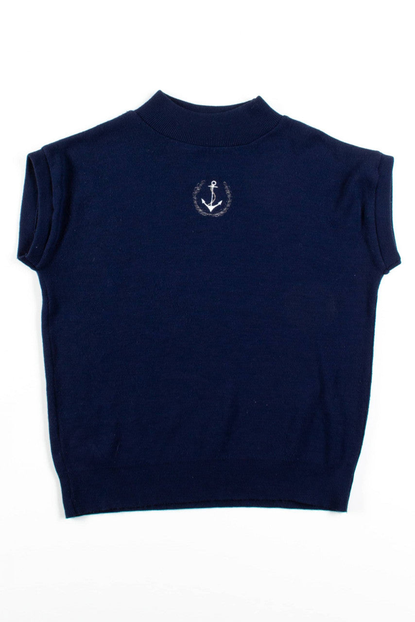 Vintage Anchor Sleeveless Sweater Top