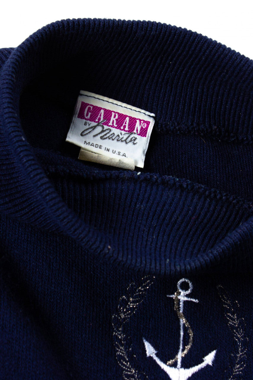 Vintage Anchor Sleeveless Sweater Top