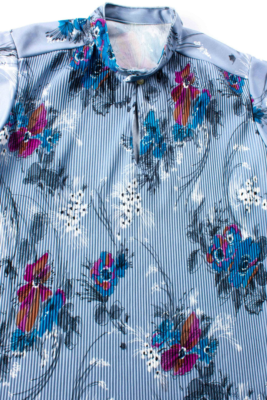 Vintage Ribbed Floral Blouse