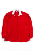 Vintage Red Silky Blouse