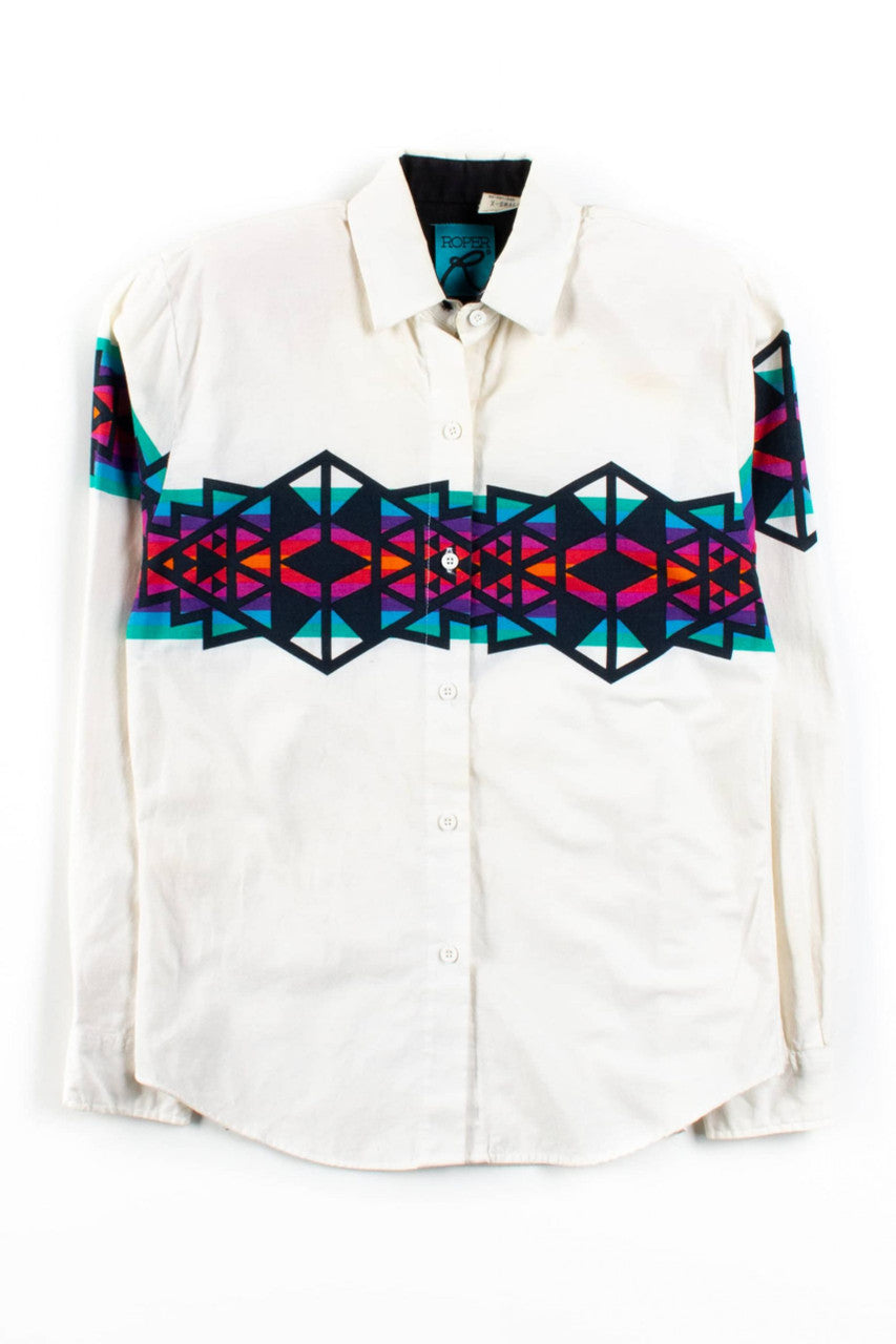 Vintage Roper Southwestern Rodeo Button Up