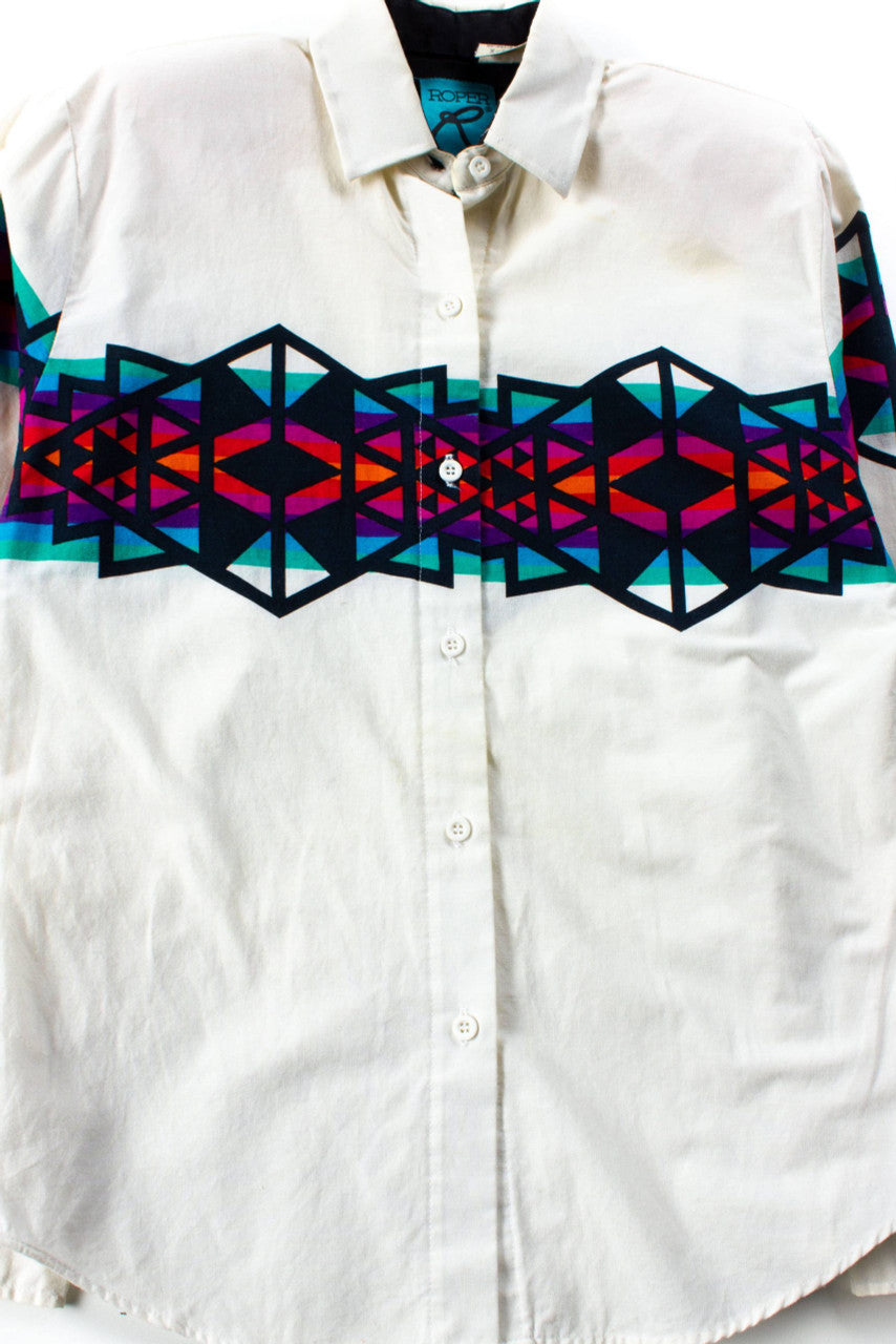 Vintage Roper Southwestern Rodeo Button Up
