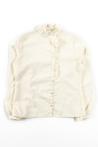 Vintage Asymmetrical Ruffled Blouse
