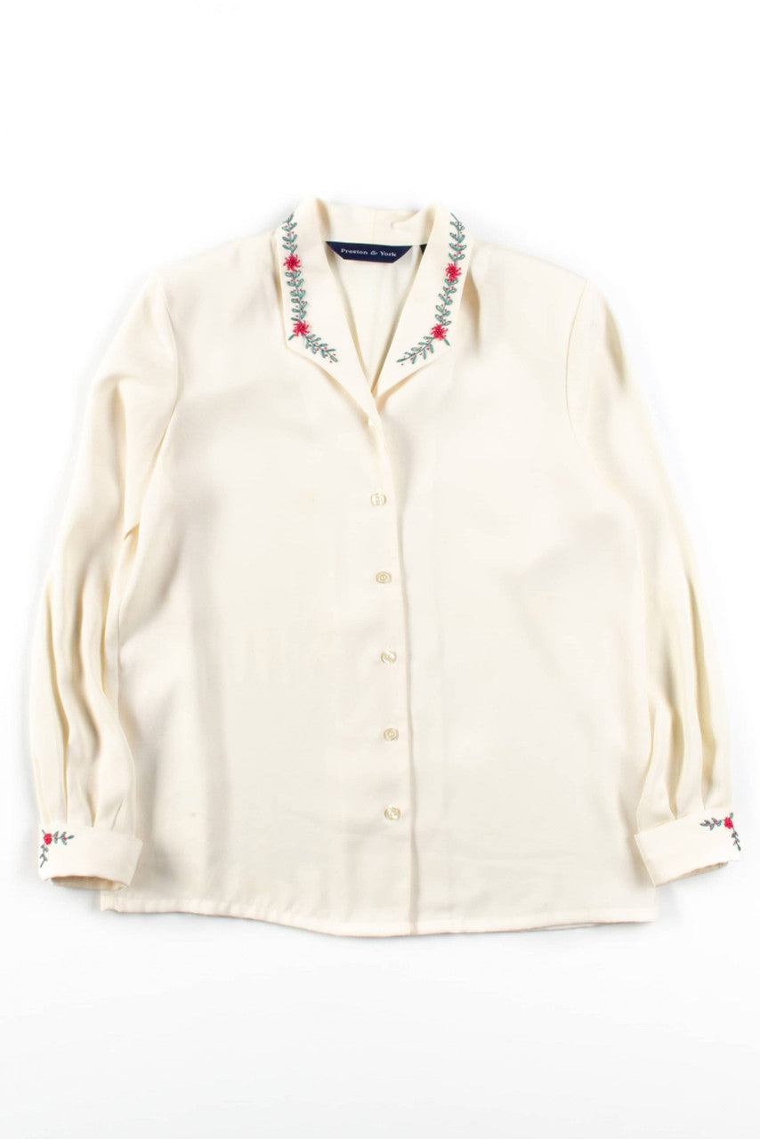 Vintage Floral Embroidered Blouse