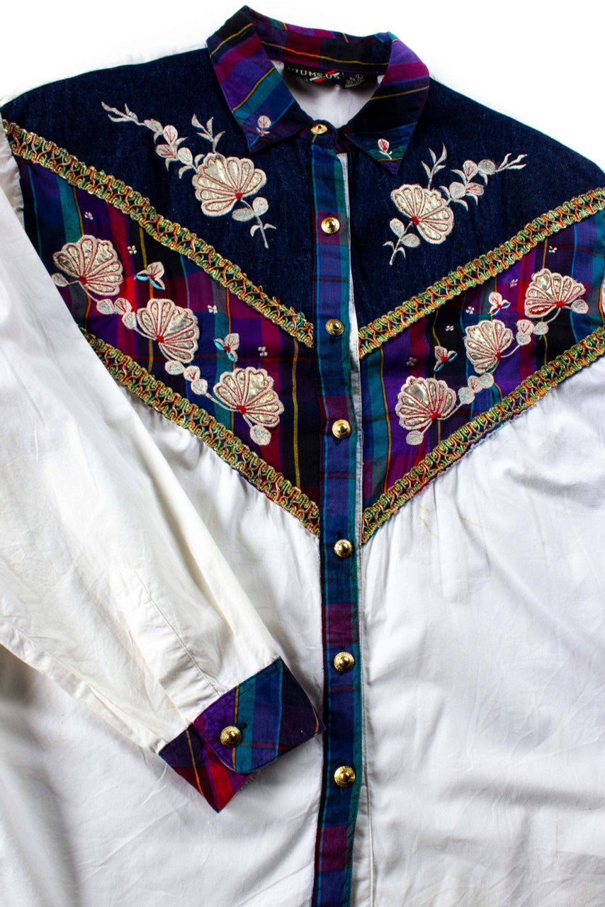Vintage Thums-Up Embroidered Blouse(1990s)