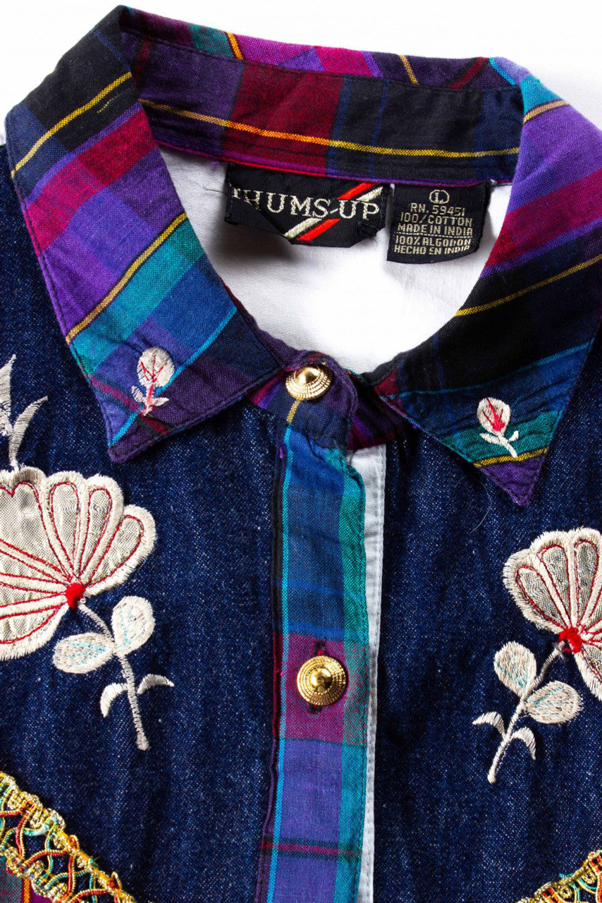 Vintage Thums-Up Embroidered Blouse(1990s)