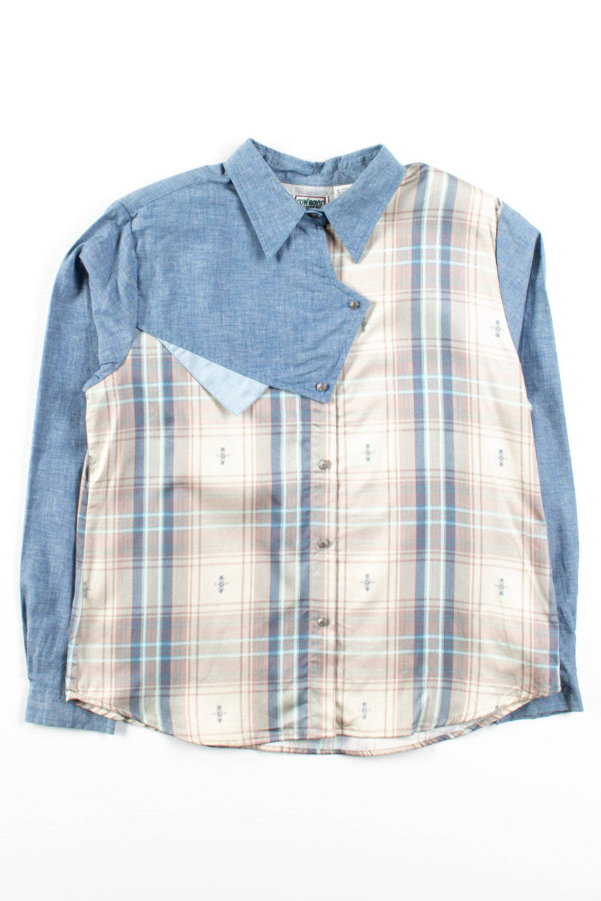 Vintage Shoulder Wrap Cowboy Button Up