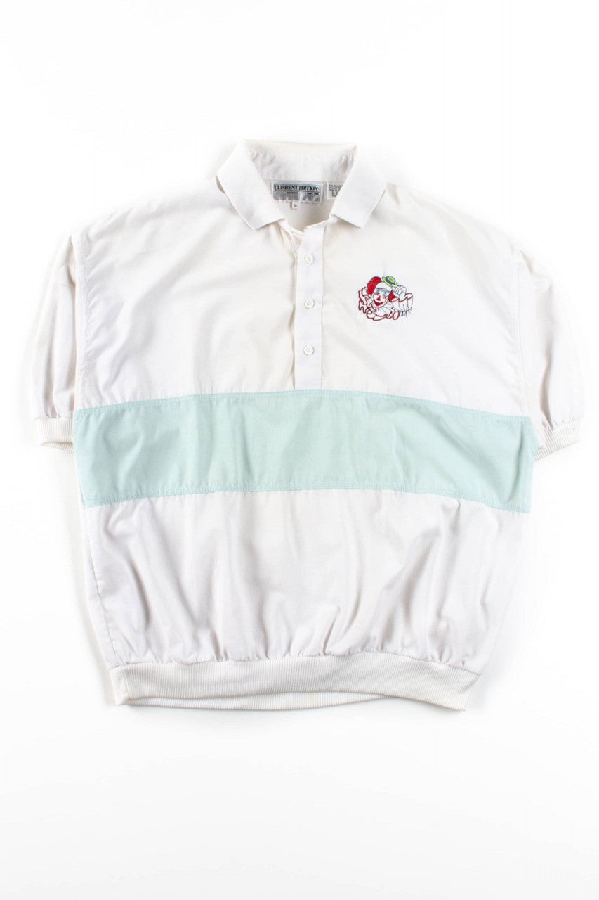 Vintage Embroidered Clown Polo Top