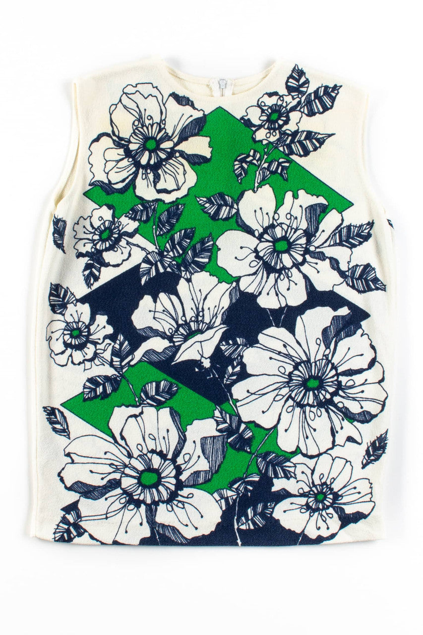 Vintage Sleeveless Floral Ink Top