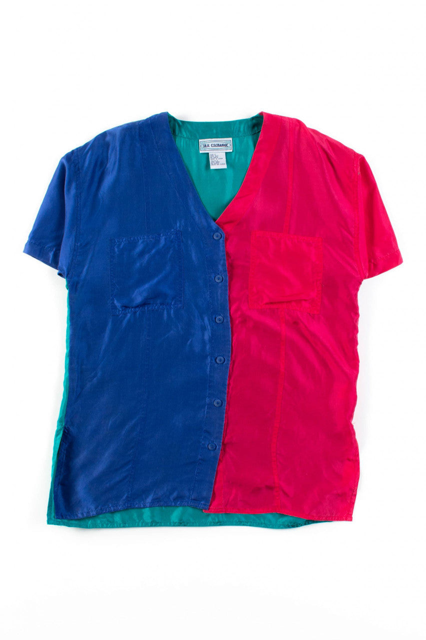 Vintage Multicolor Silk Blouse