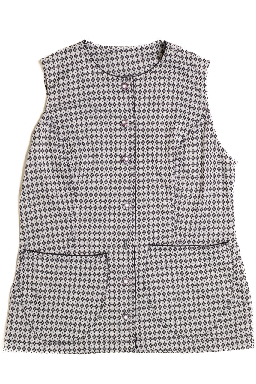 Black and White Sleeveless Top